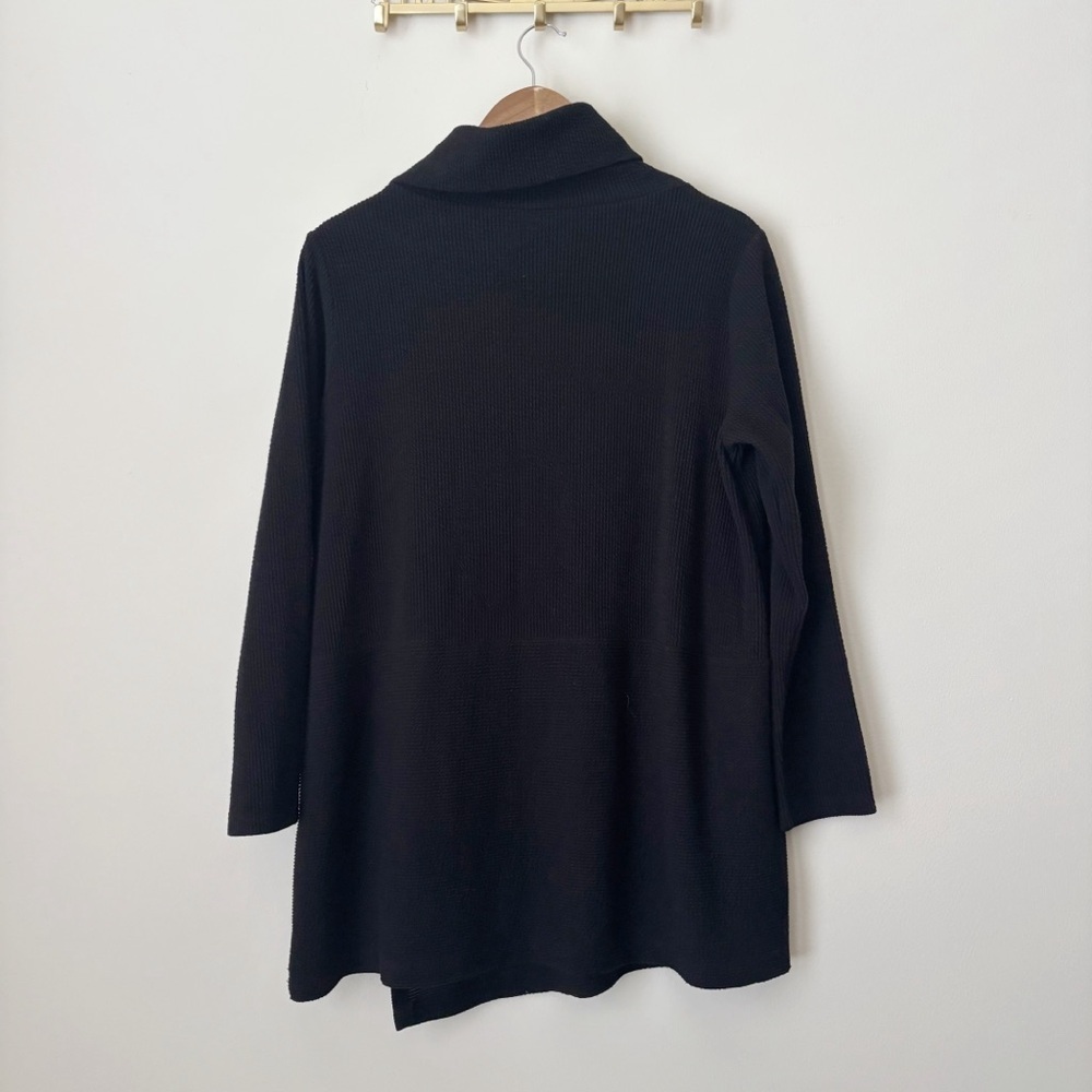 Clara Sunwoo Black Ribbed Cowl Neck Tunic Top Large - Picture 4 of 7